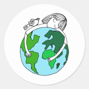 Pegatina Redonda Recen por la paz mundial