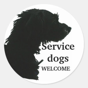 Pegatina Redonda Recepción de los perros del servicio