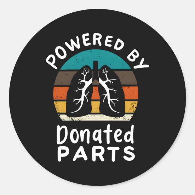 Pegatina Redonda Receptor de órganos I Sobreviviente de trasplante  (Anverso)