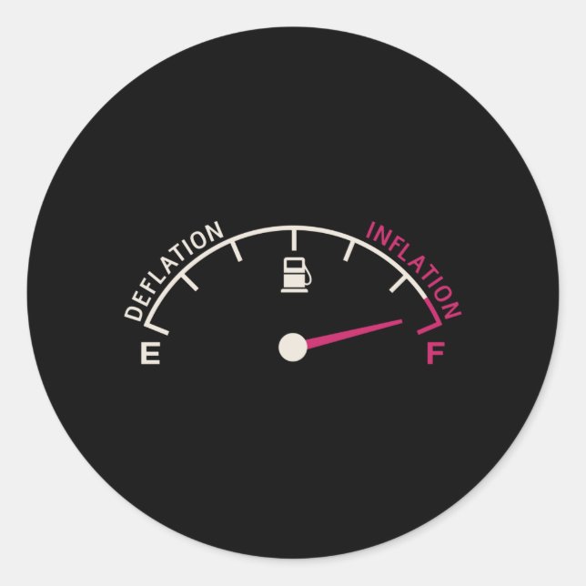 Pegatina Redonda Recession Deflation Fuel gauge (Anverso)