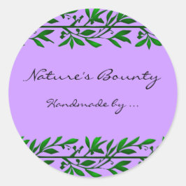 Pegatina Redonda Receta de Personalizado de hojas de oliva o Pegati