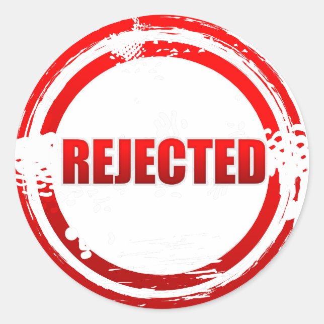 Pegatina Redonda Rechazado (Anverso)