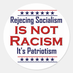 Pegatina Redonda Rechazando el socialismo,