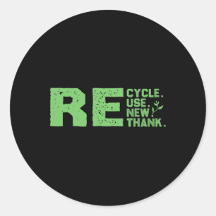 Pegatina Redonda Reciclaje de diseño ecológico