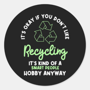 Pegatina Redonda Reciclaje ecologista reciclador de tierra