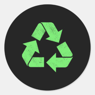 Pegatina Redonda Reciclaje Logotipo Vintage Reciclaje Ea ecologista