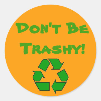 Pegatina Redonda ReciclandoSymbolGreen, ¡no seas vergonzoso!