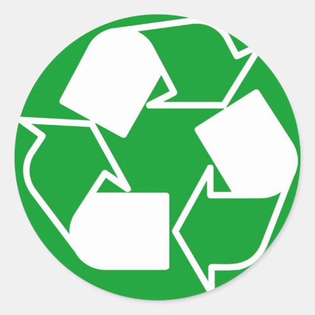 Pegatina Redonda reciclar, por favor (Anverso)