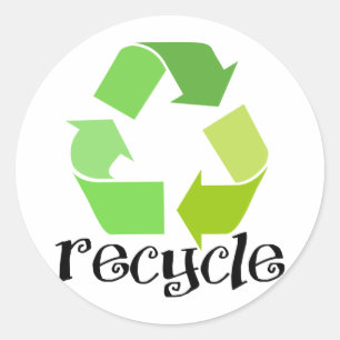 Pegatina Redonda ¡Reciclar símbolo!