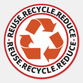 Pegatina Redonda Reciclar símbolo negro