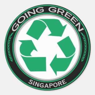 Pegatina Redonda Reciclar Singapur