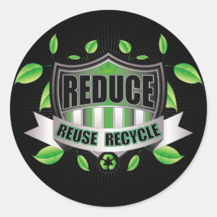 Pegatina Redonda Recicle el escudo
