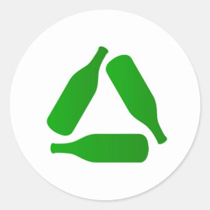 Pegatina Redonda Recicle las botellas