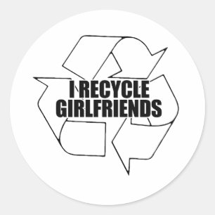 Pegatina Redonda Reciclo novias