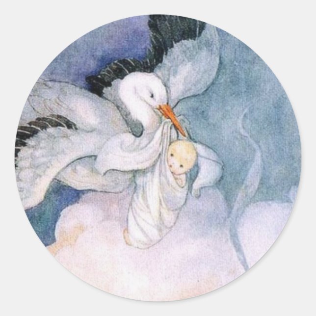 Pegatina Redonda Recién nacido de entrega especial (Anverso)