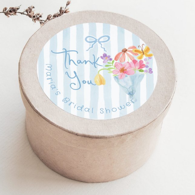 Pegatina Redonda Recién salido del mercado Agradecimiento de acuare (Subido por el creador)