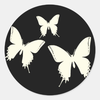 Pegatina Redonda Recinto del sobre de la mariposa