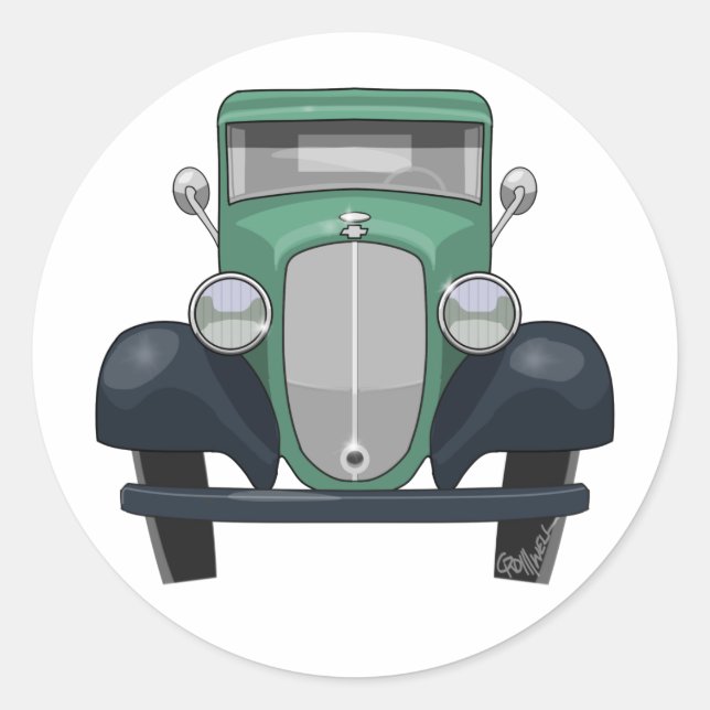 Pegatina Redonda Recogida de Chevy 1935 (Anverso)