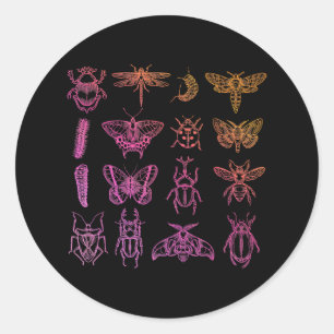 Pegatina Redonda Recolector de insectos - Entusia de biología de es