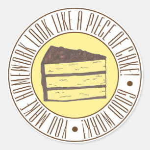 Pegatina Redonda Recompensa a un profesor de posología de pasteles