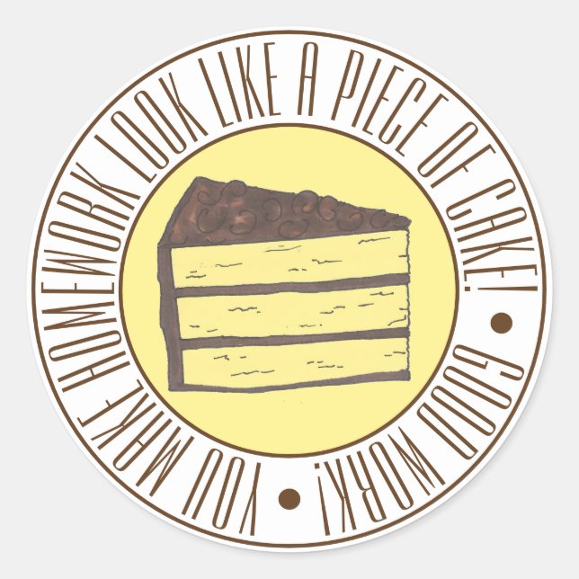 Pegatina Redonda Recompensa a un profesor de posología de pasteles (Anverso)