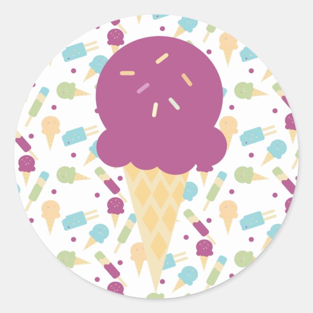 Pegatina Redonda Recompensa de Sprinkles de Paleta de Helado (Anverso)