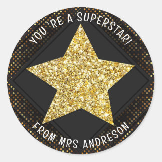 Pegatina Redonda Recompensa personalizada para superprofesor