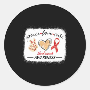 Pegatina Redonda reconocimiento de cáncer de sangre coincidente paz