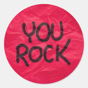 Pegatina Redonda Reconocimiento rockero positivo para estudiantes