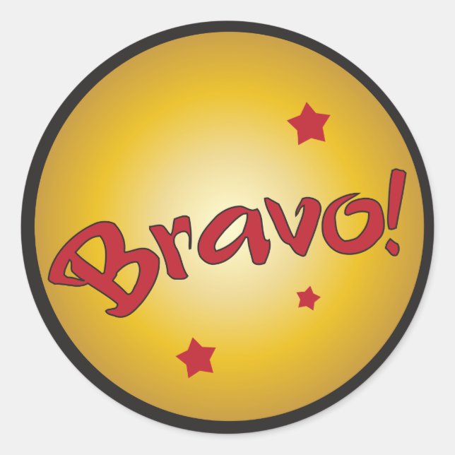 Pegatina Redonda Reconocimiento y apreciación de BRAVO (Anverso)