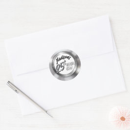 Pegatina Redonda Récord de Vinilo Plateado Decor de fiesta de cumpl