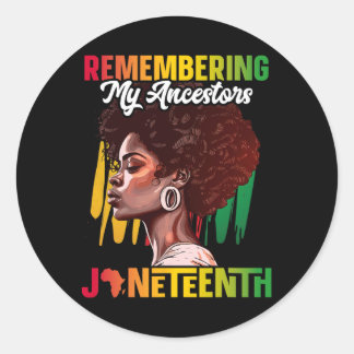 Pegatina Redonda Recordando a mi Ancestors Shirt Black History June