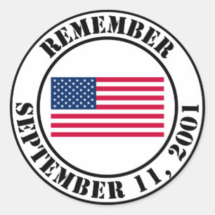 Pegatina Redonda Recordar 9/11