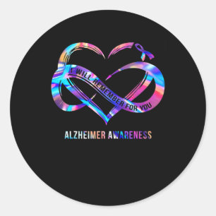 Pegatina Redonda Recordará Para Usted Alzheimerheimer Conciencia