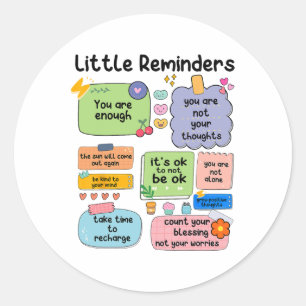 Pegatina Redonda Recordatorios de que usted es suficiente concienci