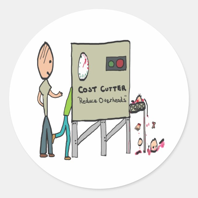 Pegatina Redonda Recorte de costos (Anverso)