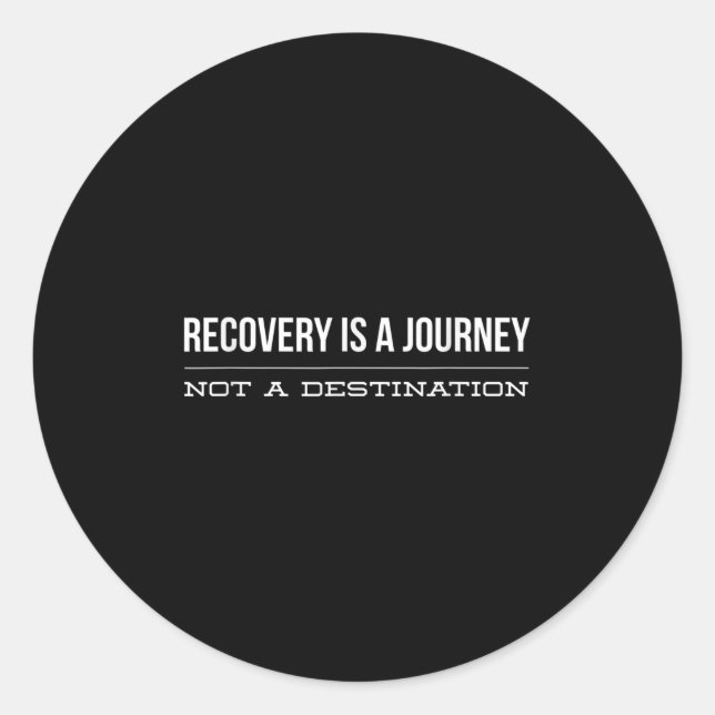 Pegatina Redonda Recovery Journey Aa Alcoholics Na Narcotics Motiva (Anverso)