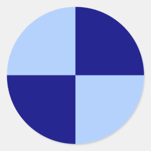 Pegatina Redonda Rectángulos azul claro y azul oscuro