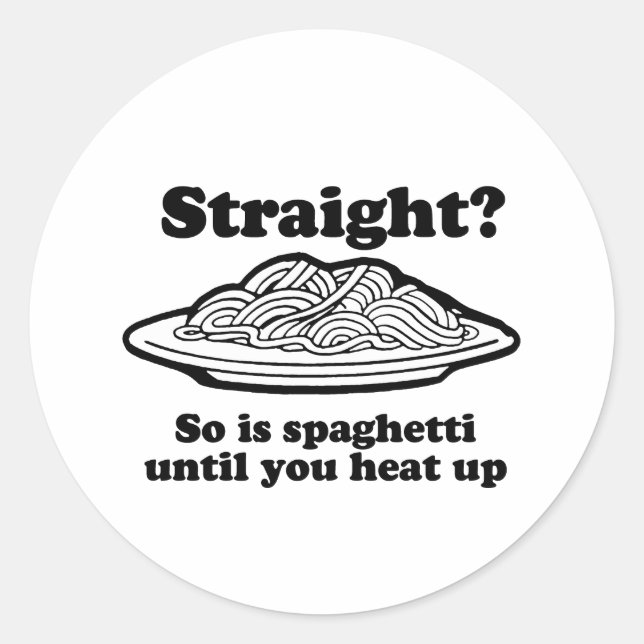 Pegatina Redonda RECTO ? Lo mismo ocurre con los spaghetti (Anverso)
