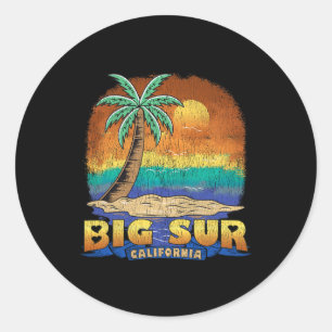 Pegatina Redonda Recuento con problemas de cosecha de Big Sur Calif