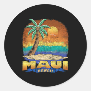Pegatina Redonda Recuento con problemas de cosecha Maui Hawaii