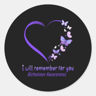 Pegatina Redonda Recuerde Para Usted Alzheimerheimer Awareness Appa