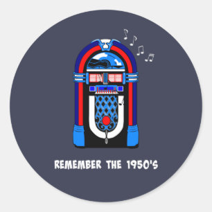 Pegatina Redonda Recuerden los años 50