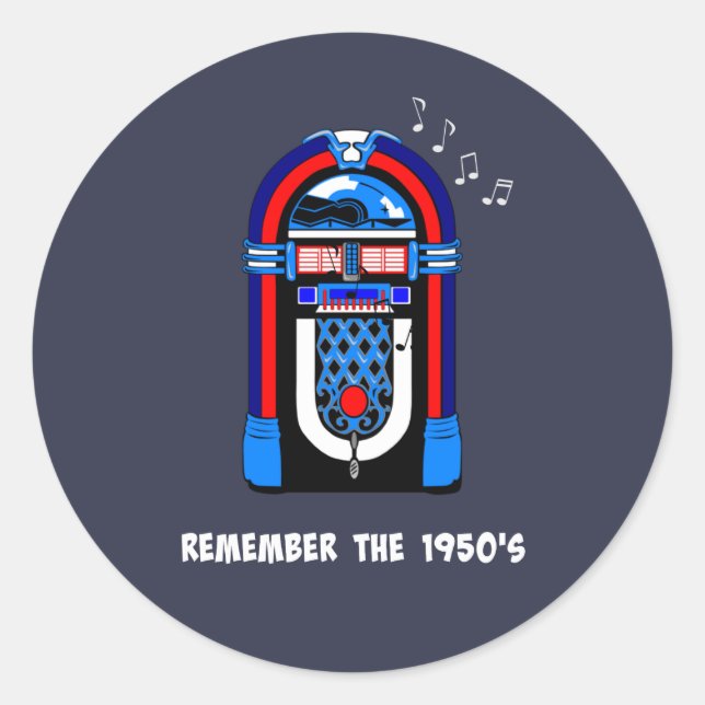 Pegatina Redonda Recuerden los años 50 (Anverso)