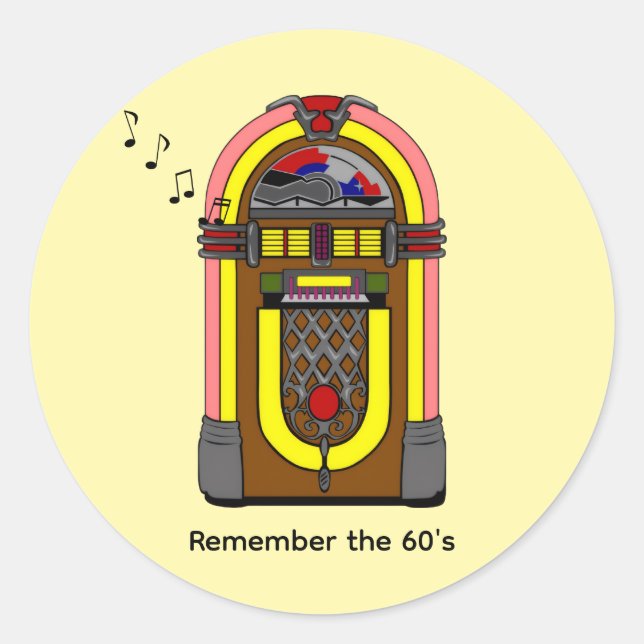 Pegatina Redonda Recuerden los años 60 (Anverso)