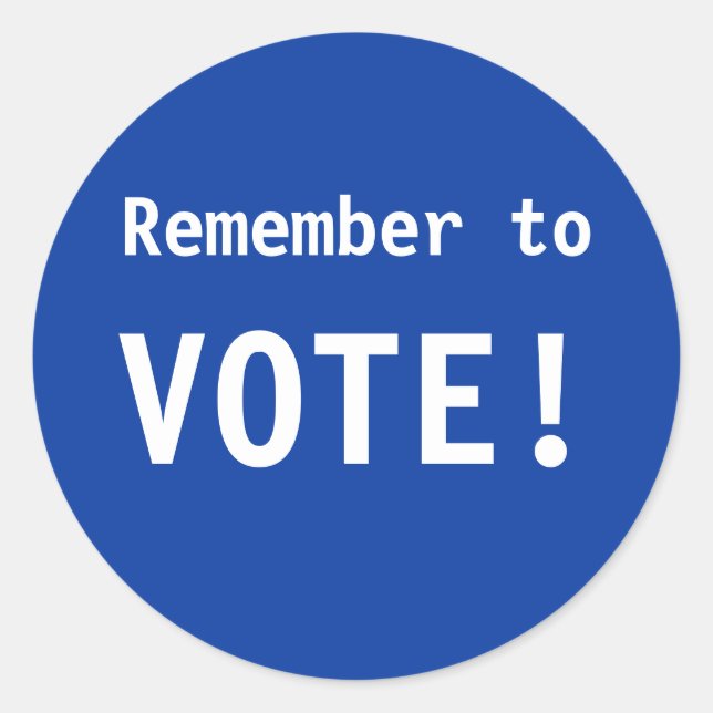 Pegatina Redonda ¡Recuerden votar! Pegatinas (Anverso)