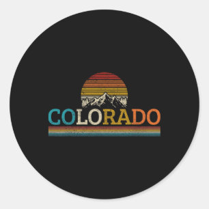 Pegatina Redonda Recuerdo Antiguo de Colorado - Clic Negro Hombre P