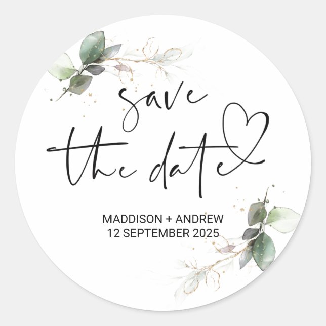 Pegatina Redonda Recuerdo de boda Agradecimiento de la novia y el n (Anverso)