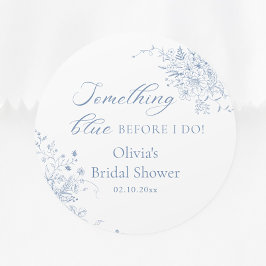 Pegatina Redonda Recuerdo de boda Something Blue