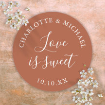 Recuerdo de boda Terracotta Love Is Sweet 